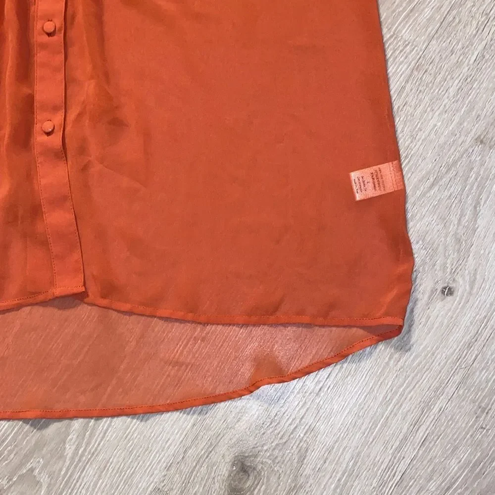 Blu Pepper Peek-a-Boo Sheer Button-Down Top - Picture 6 of 7